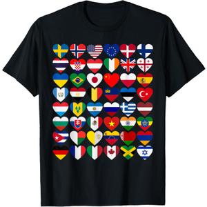 Flags of the Countries of the World, International Gift Short Sleeve T-Shirt, S
