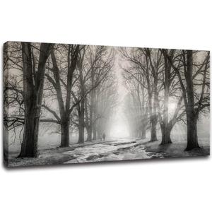 Bamdeya Large Pictures for Bedroom Wall Decor Black and White Wall Art Forest Wall Pictures Tree Canvas Prints Art Landscape Painting Wall Art Living Room Kitchen Office Decor Home Decorations