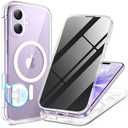 BERFY for iPhone 17 Case, Compatible with MagSafe, Built-in Privacy Screen Protector, Camera Protection, Shockproof Full Body Phone Case 6.3", Clear