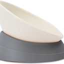 French Bulldog Food Bowl- Slanted Tilted Pug Food Water Bowl,Cat Bowl- Feeder for Frenchie/Shih Tzu/Flat Faced Small Dogs/Puppies/Cats (Grey, 2 Cup)