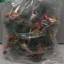 6.6 FT Prelit Christams Garland with Lights, 20 LED Lights, Battery Operated, Pineneedle, Red Berries, Red Bell, Pine Cones, Lighted Christmas Garlands Decor for Mantle Stairs Wall