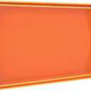 MAONAME Orange Serving Trays Set of 2, Plastic Decorative Trays with Handles, Rectangular Coffee Table Tray for Ottoman, Nesting Tray for Living Room, Bedroom
