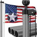 IIOPE 25FT Heavy Duty Flag Pole Kit, Real 13 Gauge Aluminum, 2.4" Large Bottom Tube, True Glory Edition, In-Ground Flagpole for Outside House,Residential & Commercial-90MPH Wind Tested