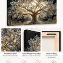 YBARTZQ Black Gold Tree Canvas Wall Art 24x48 Framed Tree of Life Picture