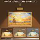 Wireless Picture Light for Wall with Adjustable LED Beam, 8000mAh Rechargeable Art Light for Paintings, Dimmable and Zoomable Spotlight for Gallery, Living Room, Hallway (Gold, 2 Pack)