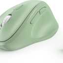 Ergonomic Wireless Mouse with USB Receiver for PC Computer, Laptop and Desktop, Ergo Vertical Mouse with Silent Clicks Long Battery Life, Up to 1600 DPI & 1 AA Battery Powered, Green