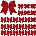 TONIFUL 24pcs Small Size 5x7 Inch Velvet Bow for Gift Packaging, Door Windows Christmas Tree Decoration, Wedding Party Decoration
