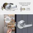 Heavy Duty Commercial Storeroom Door Lever, Grade 2 ADA Door Handle, Satin Chrome Finished, UL 3 Hour Fire Rated Ergonomic Lever for Store Room Door, 70mm Latch