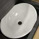 Small Oval Vessel Sink 16"x13" Ceramic White For Small Bathroom, 16.2"x13.3"x5.5"