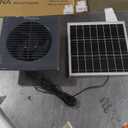 Solar Powered Exhaust Fan, 25W Solar Panel+8" High Speed Solar Powered Fans, Solar Exhaust Intake Fan Kit with Bracket, Anti-backflow Valve, Power Adapter, Vent Fan for Shed, Greenhouse, Attic