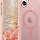 SUPFINE Magnetic for iPhone 16 Case (Compatible with MagSafe) (Military Grade Drop Protection) Slim Translucent Matte Shockproof with Anti-Fingerprint Phone Case,Pink