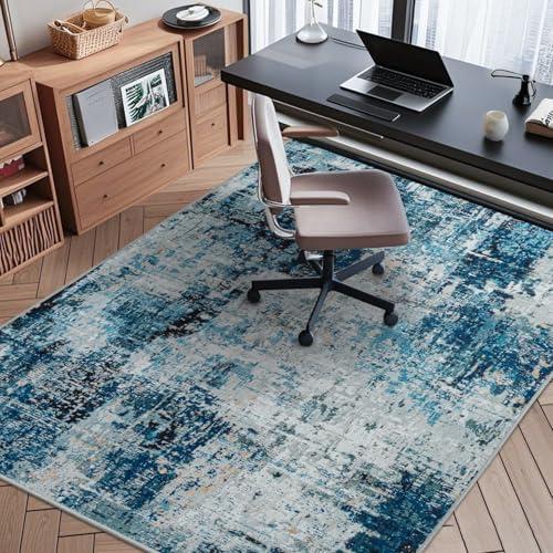 Office Chair Mat for Hardwood Floor, 60"x45" Easy Glide Computer Chair Mat Protector for Rolling Chair Under Desk Rug Nonslip Backing, Machine Wash