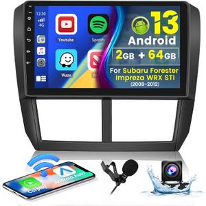 Roinvou [2G+64G] for Subaru Forester Impreza WRX STI 2008 2009 2010 2011 2012 Car Radio with Wireless Carplay/Android Auto, 9 Inch Android 13 IPS Touch Screen Car Stereo, Bluetooth, GPS, WiFi, HiFi