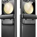 i-Blason for Samsung Galaxy Z Flip 7 FE Case, Z Flip 6/5 Case with Stand [Built-in Screen Protector] [Hinge Protection] Full-Body Rugged Shockproof Protective Phone Case for Z Flip 7 FE/6/5, Black