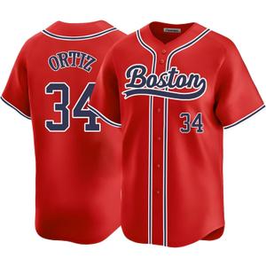 Mens Boston Baseball Stitched T-Shirt (Red, L)