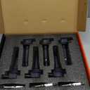 A-Premium Ignition Coils and Spark Plugs Kits Compatible with Ford F-150 F150, Explorer, Edge, Mustang, Taurus, Flex, Transit-150, Transit-250 & Lincoln MKX, MKT, Continental, 3.5L 3.7L 6-PC Set