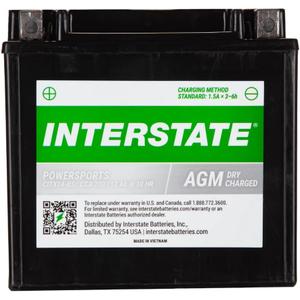 Interstate Batteries YTX14-BS - Batera de 12 V y 12 Ah para deportes motorizados, 200CCA AGM, repuesto recargable para motocicletas, cuatrimotos, UTV, scooters, motos de nieve (CITX14-BS)