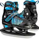 Adjustable Ice Skates for Kids Girls Boys, Kids Ice Hockey Skates for Beginners Ages 4-12, Toddler Ice Skating Shoes with Safety Ankle Support and Soft Padding for Outdoor & Ice Rink (Large - Youth(4-7 US))