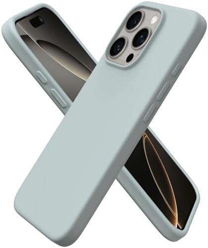 ORNARTO Compatible with iPhone 16 Pro Case 6.3", Slim Liquid Silicone 3 Layers Soft Gel Rubber Shockproof Protective Case with Anti-Scratch Microfiber Lining-Succulent