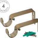 Ivilon Drapery Window Curtain Rod - End Cap Style Design 1 Inch Pole. 72 to 144 Inch Color Warm Gold
