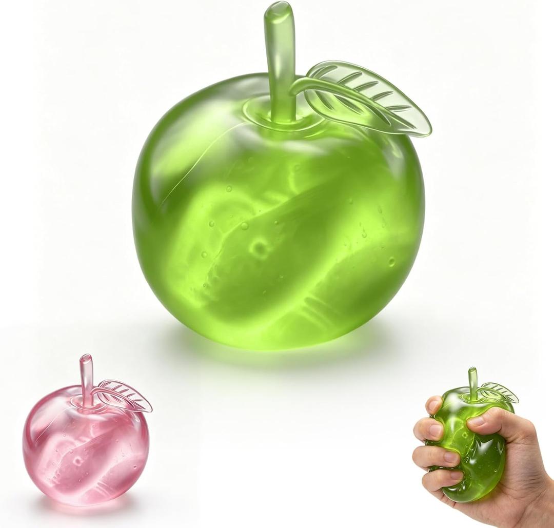 Stress Relief Toy,Slow Rising Clear Green Fruit Ball,Soft Anxiety Relief Fidget PinchSensory Decompression Gift for Adults, Durable Compact Desk Fidget (Cyan)