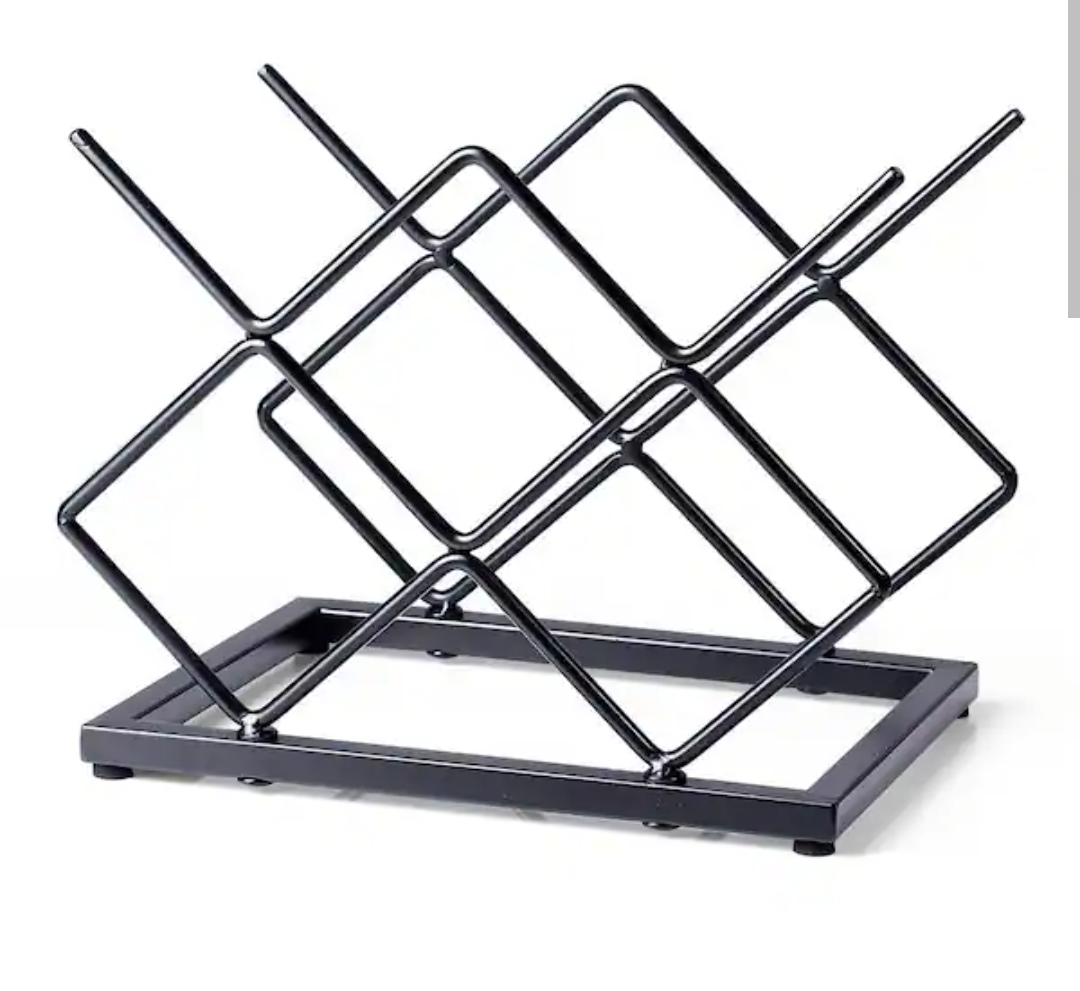 Wudkey Black Strong Load-Bearing Countertop Wine Rack for Bar Space Organization and Decor