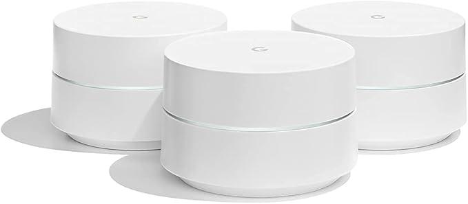 Google WiFi system, 3-Pack - Router Replacement for Whole Home Coverage (NLS-1304-25),White