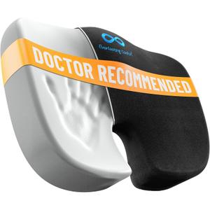 Everlasting Comfort Doctor Recommended Memory Foam Seat Cushion for Office Chairs & Car - Ergonomic Office Desk Accessories - Cushions for Tailbone Pain Relief, Sciatica & Back Support Pillow (Large, 02. Black Upgraded)