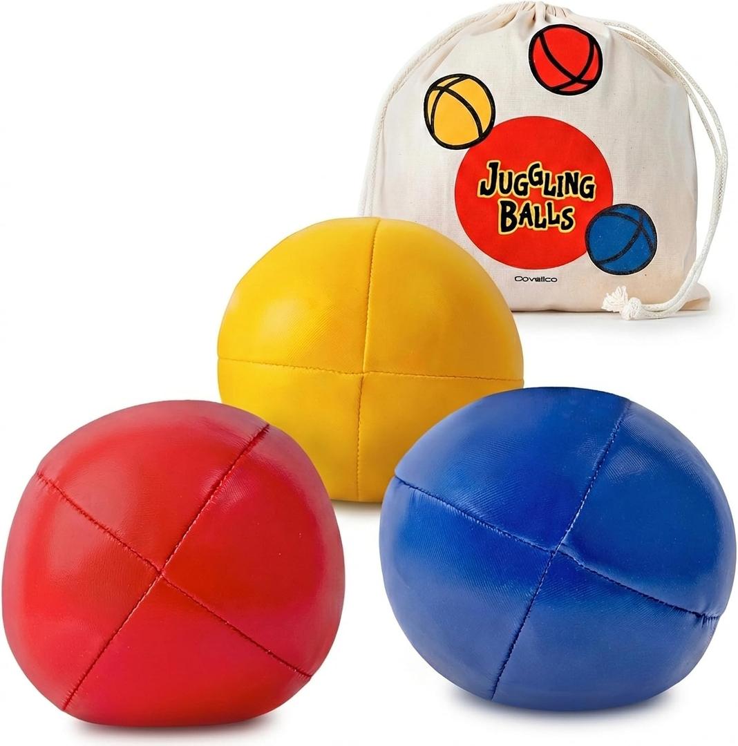 Juggling Balls, Set of 3 Vibrant Juggling Balls for Beginners - Learn to Juggle with Juggle Balls Suitable for Kids, Teens, & Adults. Beginner & Professional Kit - Stylish Bag & Instructions