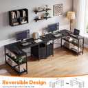 Alpen Computer Desk with Drawers, L Shaped Desk for Bedroom with Power Outlets, Gaming Table with 3 Drawers and Shelves, Corner Desk for Gaming, Study Writing PC Table, Black, 47 Inches Without Led Lights