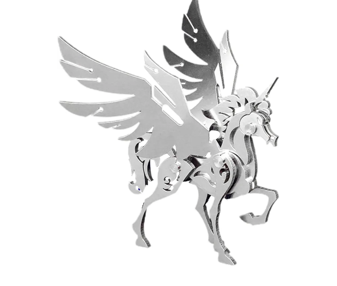 3D Metal Model Kits, Mechanical Small Unicorn 3D Metal Puzzle,Steel Divine Beast Series DIY Animal Brain Teasers Simple 3D Puzzles Home Decor Art Craft Gifts Toys for Adult