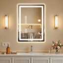 BEAUTYPEAK 20"x28" LED Bathroom Mirror with Lights, Backlit + Front Lit, Anti-Fog, Lighted Bathroom Mirror for Wall, HD Shatterproof Tempered Glass, Dimmable, Memory Function (Horizontal/Vertical)