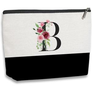 Initial Makeup Bag, Personalized Gifts for Women, Personalized Makeup Bag, Bridesmaid Gifts, Cosmetic bags for Women (Letter B)