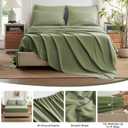 Zzlpp King Size Comforter Set 7 Pieces, Olive Green Seersucker Bed in a Bag with Sheets, All Season Bedding Sets with 1 Comforter, 2 Pillow Shams, 2 Pillowcases, 1 Flat Sheet, 1 Fitted Sheet