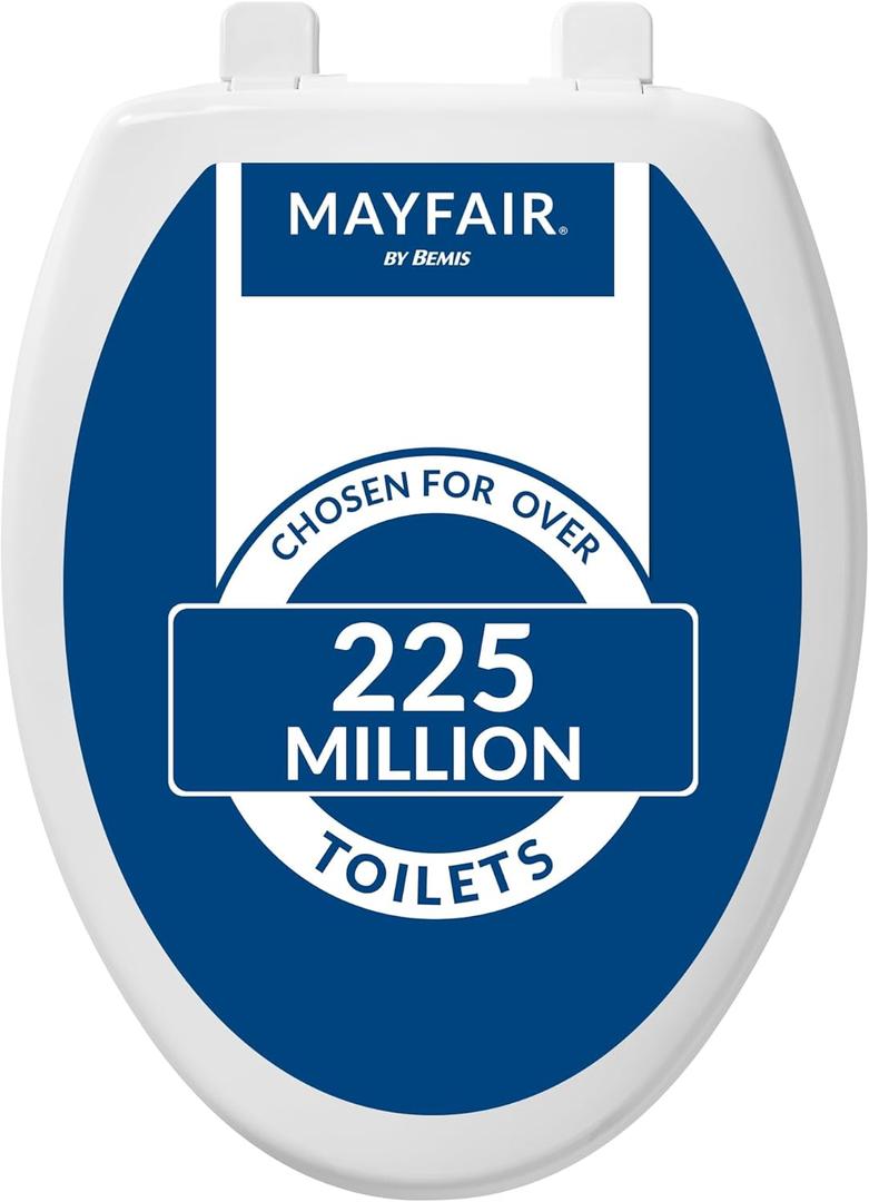 Mayfair Caswell Modern Slow Close Toilet Seat, Durable Plastic, Elongated, White