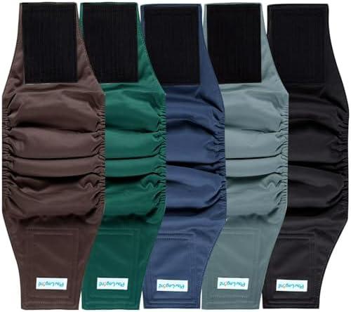 Paw Legend Washable Dogs Diapers Male Dog Belly Bands for Male Dogs Diapers Reusable Puppy & Doggie Diapers Male (3 Pack, Large)