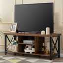 GAZHOME TV Stand for TV up to 55 Inches, TV Cabinet with Open Storage, TV Console Unit with Shelving for Living Room, Entertainment Room, Rustic Brown, 50 inches