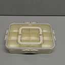 Xyptorix Snack Box Container for Kids - Adjustable 12-Compartment Snack Containers, Reusable Bento Box, Dishwasher Safe, BPA-Free, Perfect for School, Travel, Camping & Picnic, Ivory White (Medium)