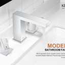 KENES Polished Chrome Widespread Bathroom Faucet 2 Handle Bathroom Sink Faucet 3 Hole, 8-Inch 3 Pieces Vanity Faucet with Pop Up Drain & Supply Lines, KE-9050-5-P