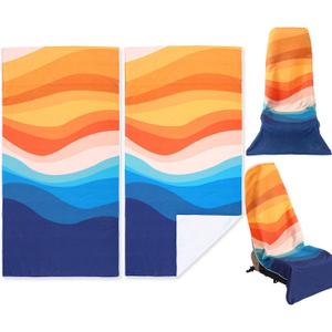 2 Pack Car Seat Towel Covers Athletic Running Towel Performance Microfiber Post Workout Sweat Washable Cover Non Slip for Seat Outdoor Sport (Boho)