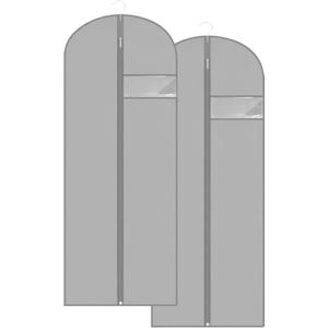 Dress Bags for Gowns Long, 60'' Garment Bags, Suit Bag for Storage and Travel, 2 Pack (Grey)