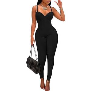 Women's Sexy Sleeveless Jumpsuits Bodycon Rompers Y2k Bodysuit Club Outfits 2XL