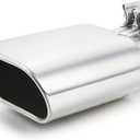 A-KARCK Square Exhaust Tip 3" Inlet, Coating Rectangle Exhaust Tailpipe Tip 3" x 5.5" Outlet 9.5" Long, Clamp on Designsilver