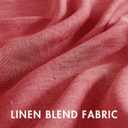 MIULEE Christmas Linen Cafe Curtains 30 Inch Length for Kitchen Bathroom Over Sink 2 Panels, Farmhouse Rod Pocket Short Semi Sheer Light Filtering Tier Curtains for Small Half Window, Burgundy Red