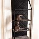 K&H Pet Products Hangin Cat Tree Door Mounted Cat Furniture, Space Saving Multi-Level Wall Perch Hammock Bed, Interconnecting Levels, Collapsible, Tool-Free Assembly - Gray - Fits Doors <80in H