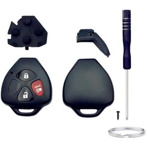 Cutting NOT Required Key Fob Shell Replacement for Toyota 4Runner Matrix Rav4 Venza Yaris Scion iQ tC xB xD 3 Button Car Keyless Entry Remote Control Key Fob Case Cover (3 Button 1 Pcs)