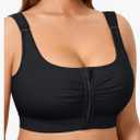 BRABIC Wireless Zip Front Closure Bras for Women No Underwire Full Coverage Comfort Everyday Post Surgery Compression Bra M
