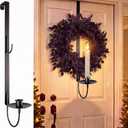 LemonRoad 20 Inch Metal Over the Door Wreath and Candle Holder