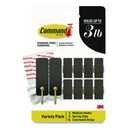 Command Limited Edition Hooks and Clips, Soot, 3 lb Capacity, 2 Hooks, 8 Clips and 12 Strips/Pack