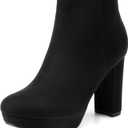 DREAM PAIRS Women's Stomp High Heel Ankle Boots (5.5, Black)